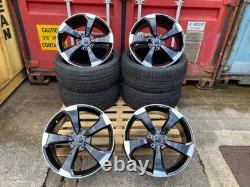 19 x4 Nouvelles Jantes en Alliage Style TTRS 2023 + Pneus Noir Brillant Audi A3 S3 RS3 A4 S4