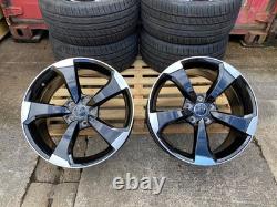 19 x4 Nouvelles Jantes en Alliage Style TTRS 2023 + Pneus Noir Brillant Audi A3 S3 RS3 A4 S4