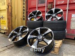 19 x4 Nouvelles Jantes en Alliage Style TTRS 2023 + Pneus Noir Brillant Audi A3 S3 RS3 A4 S4