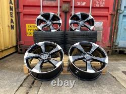 19 x4 Nouvelles Jantes en Alliage Style TTRS 2023 + Pneus Noir Brillant Audi A3 S3 RS3 A4 S4