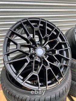 20 Jantes en Alliage Noir Brillant Style 827m BMW + Pneus S'adapte aux G20 G30 G22 5X112
