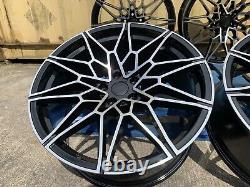 20 Jantes en Alliage POL Noires 5x112 Compatibles avec BMW Série 3 4 G20 G21 G22 G23 G26 G30 G31