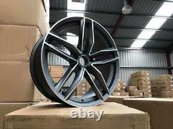 21 Rs6 C Style Alloy Wheels Satin Gun Metal Machined Audi A5 A7 S5 S7 Rs5 Rs7