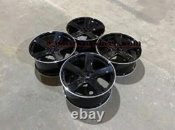 21 x 4 nouvelles jantes en alliage de style Porsche Macan Turbo Gloss Black avec bord poli 5x112