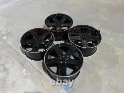 21 x 4 nouvelles jantes en alliage de style Porsche Macan Turbo Gloss Black avec bord poli 5x112