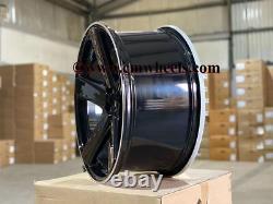 21 x 4 nouvelles jantes en alliage de style Porsche Macan Turbo Gloss Black avec bord poli 5x112