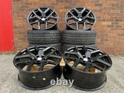 23 Range Rover 2009-2025 Jantes en Alliage Bmf Sport Style Noir Brillant & Pneus Disco