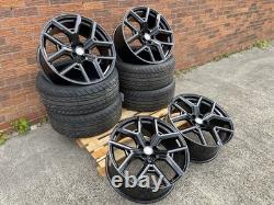 23 Range Rover 2009-2025 Jantes en Alliage Bmf Sport Style Noir Brillant & Pneus Disco