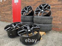 23 Range Rover 2009-2025 Jantes en Alliage Bmf Sport Style Noir Brillant & Pneus Disco