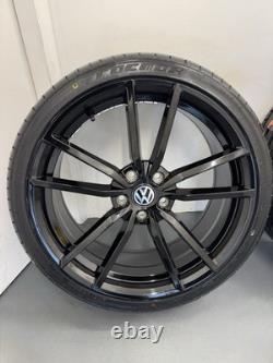 4X19 JANTES EN ALUMINIUM VW Pretoria GTD/R/GTI STYLE NOIR BRILLANT NEUVES ++NOUVEAUX PNEUS