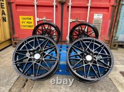 4X NOUVEAUX Jantes en Alliage Noir 19 666M Style pour BMW Série 3 4 5 M SPORT F30 E92 F10