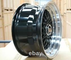 4 x 17 JANTES EN ALUMINIUM STYLE BBS RS POUR SUZUKI MINI VAUXHALL MAZDA KIA NOIR POLI