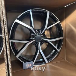 4 x 18 Roues en Alliage Estoril Noir / Polies pour Audi/VW avec Modèles Seat VAG
