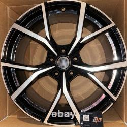 4 x 18 Roues en Alliage Estoril Noir / Polies pour Audi/VW avec Modèles Seat VAG