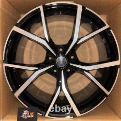 4 x 18 Roues en Alliage Estoril Noir / Polies pour Audi/VW avec Modèles Seat VAG