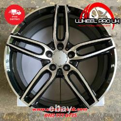 4 x 19 Jantes en Alliage Sport Style AMG Noires/Polies Décalées pour Mercedes Classe E