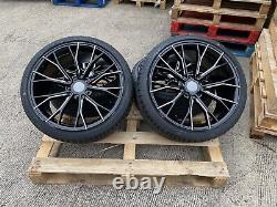 4x20 Roues Alloyées Décalées + Tyres 666m Style Black P Bmw 3 4 5 6 Séries
