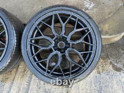 4x 23 Roues en Alliage Noires de Style Urbain + Pneus. Range Rover Sport Vogue Discovery