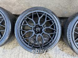 4x 23 Roues en Alliage Noires de Style Urbain + Pneus. Range Rover Sport Vogue Discovery
