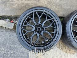 4x 23 Roues en Alliage Noires de Style Urbain + Pneus. Range Rover Sport Vogue Discovery