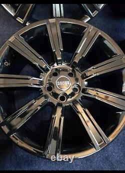 4x ROUES EN ALUMINIUM GLOSS NOIR 22 STYLE 9001 POUR RANGE ROVER VOGUE SPORT L405 L494