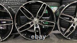 Anciennes jantes 18 pouces en alliage noir et poli style sport Mercedes pour les modèles A-Class, B-Class et CLA