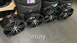 Anciennes jantes 18 pouces en alliage noir et poli style sport Mercedes pour les modèles A-Class, B-Class et CLA