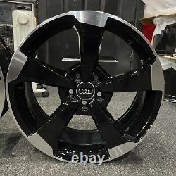 Anciennes jantes en alliage de style Rotor Audi RS3 19 pouces en finition noire brillante pour Audi A3 S3 + plus