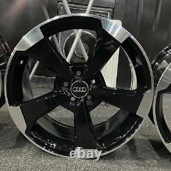 Anciennes jantes en alliage de style Rotor Audi RS3 19 pouces en finition noire brillante pour Audi A3 S3 + plus