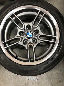 Bmw E39 M-sport Style 66 Alloy Wheels+tyres 8jx17 Ferric Grey/diamond Cut Face