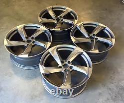 Ensemble De 4x 18 Ttrs Twist Style Alloy Wheels Only Grey/pol Pour S'adapter À Audi A3 (04-sur)