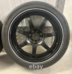 JANTES EN ALUMINIUM NOIRE DE STYLE ROTA 17 POUCES 4x108 7 BRANCHES POUR PEUGEOT FORD FIESTA ST CITROËN
