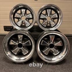 JEU D'EXPOSITION ROUES EN ALLIAGE STYLE PORSCHE FUCHS RSR 15x8J & 9J 5x130 PCD (S1)