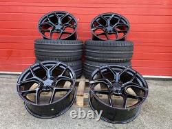Jantes alliage BMW 19 pouces style Competition décalées + 4 pneus neufs 5x120 concaves