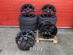 Jantes alliage BMW 19 pouces style Competition décalées + 4 pneus neufs 5x120 concaves