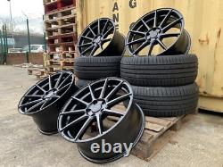 Jantes alliage BMW 19' style compétition, décalées + 4 pneus neufs 5x120 concaves