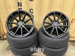 Jantes alliage BMW 19' style compétition, décalées + 4 pneus neufs 5x120 concaves
