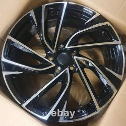 Jantes en alliage 18 pouces style Adelaide noires brillantes polies pour Audi, VW