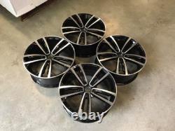 Jantes en alliage 18 x4 GTD Style Séville noires brillantes usinées pour VW Golf MK5 MK6 MK7
