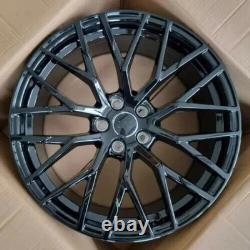 Jantes en alliage 19 pouces style R8 Audi A4 A5 A6 A7 A8 Q5 x4 8.5J Et35 Noir brillant