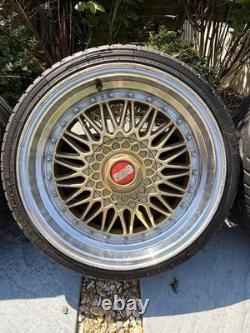 Jantes en alliage BBS style 4x100 8x18 pouces dorées Mini BMW VW