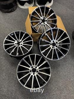 Jantes en alliage noires polies de style turbine Mercedes de 20 pouces x4 5x112