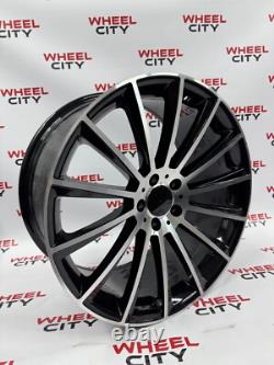 Jantes en alliage noires polies de style turbine Mercedes de 20 pouces x4 5x112