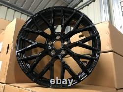 Jantes en alliage style 21 R8 V10 noires brillantes usinées pour Audi A7 S7 RS7 A5 S5