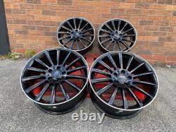 Jantes en alliage style turbine Mercedes 18 AMG 5x112 noires polies