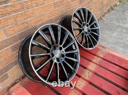 Jantes en alliage style turbine Mercedes 18 AMG 5x112 noires polies
