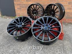 Jantes en alliage style turbine Mercedes 18 AMG 5x112 noires polies