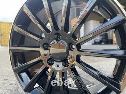Jantes en alliage style turbine Mercedes 18 AMG 5x112 noires polies