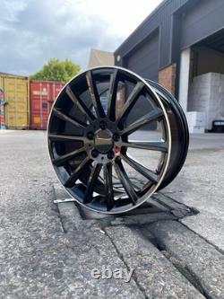 Jantes en alliage style turbine Mercedes 18 AMG 5x112 noires polies