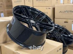 LIQUIDATION 4x 22 POUCES JANTES EN ALUMINIUM STYLE RANGE ROVER SPORT VELAR 5x120 NOIRES + PNEUS